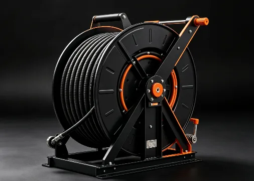 150 m hose reel with orange hub